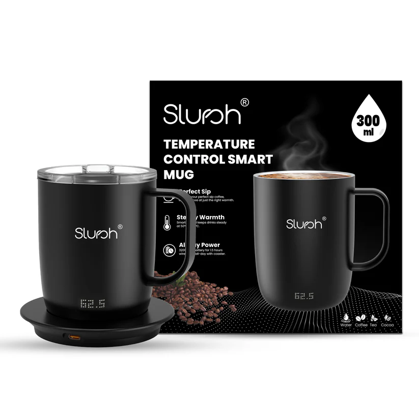 The Slursh Smart Mug and its packaging